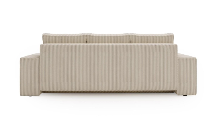 Sztruksowa sofa szara do salonu rozkładana MALO