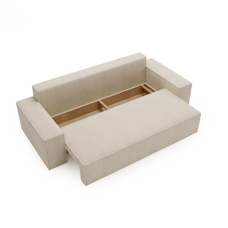 Sztruksowa sofa szara do salonu rozkładana MALO