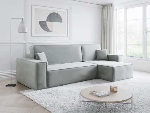 Szary narożnik do małego pokoju CARLS rozkładany