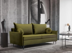 Sofa do salonu oliwkowa rozkładana LEO