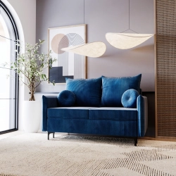 Stylowa sofa 2- osobowa do salonu LEO NIEBIESKA