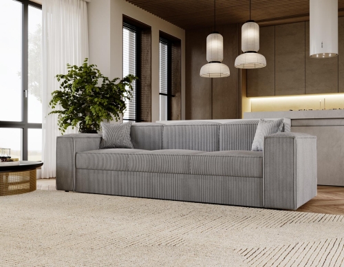 Nowoczesna sofa do salonu rozkładana 252 cm SANTO SZARA