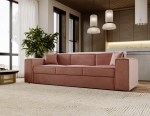 Różowa sofa do salonu velvet SANTO rozkładana