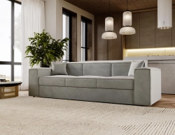 Designerska sofa szara welurowa SANTO funkcja spania