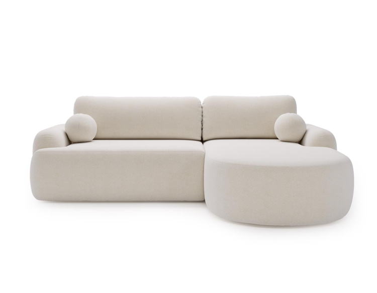 Narożnik zaokrąglony z funkcją spania do salonu OLIO BIAŁY