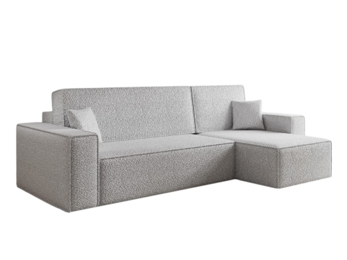 Narożnik boucle do salonu CARLS SZARY