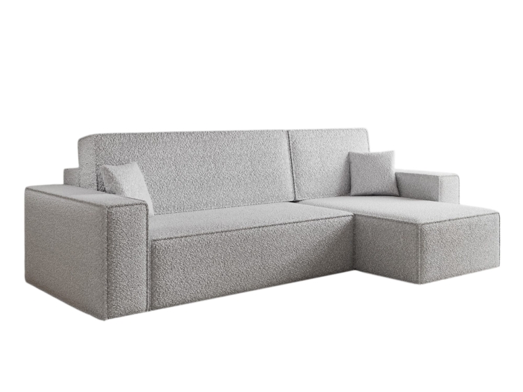 Narożnik boucle do salonu CARLS SZARY