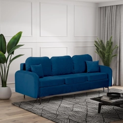 Kanapa welurowa do salonu elegancka rozkładana BELLA