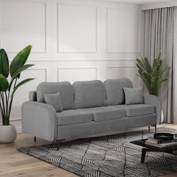 Wygodna szara welurowa sofa do salonu BELLA