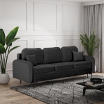 Elegancka sofa rozkładana 228 cm szeroka BELLA ANTRACYT