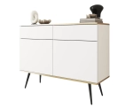 Biała wąska komoda z szufladami w stylu glam POLO BIAŁY