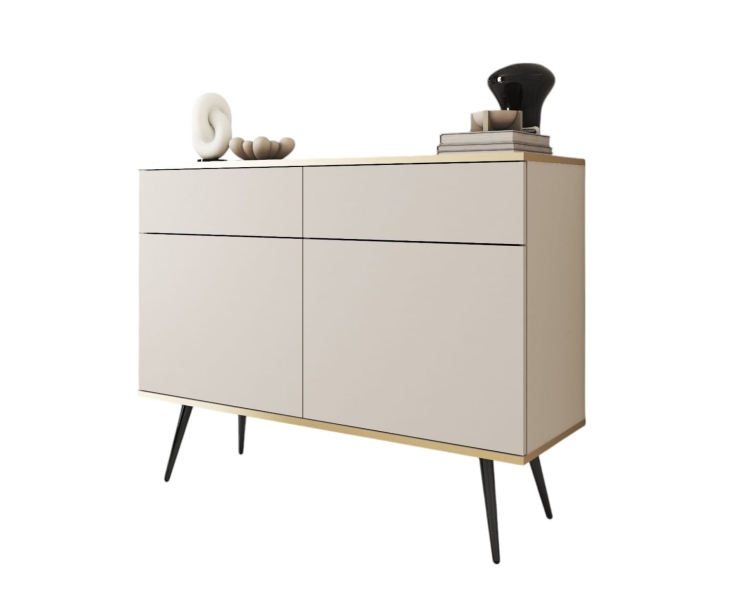 Pojemna komoda z szufladami glamour POLO BEŻ+CZARNY