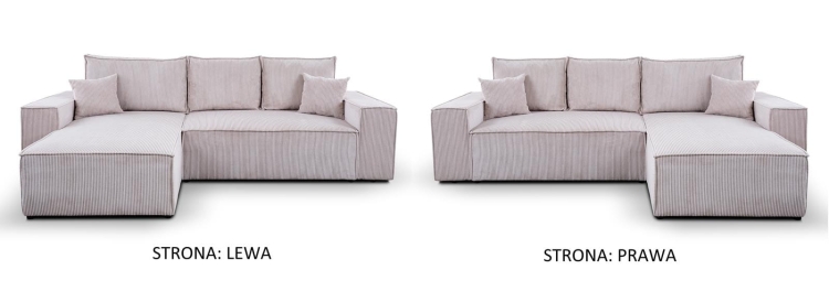 Narożnik sztruksowy rozkładany L MALO ZIELONY