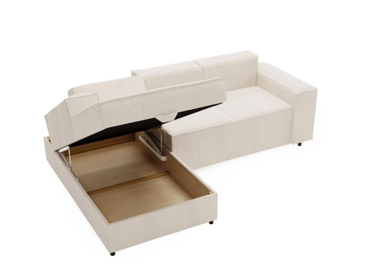 Nowoczesny brązowy narożnik sztruksowy do salonu SANTO