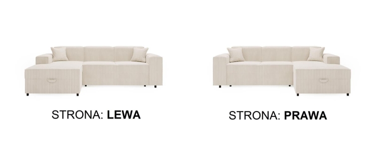 Wygodna sofa narożna z funkcją spania SANTO SZARY