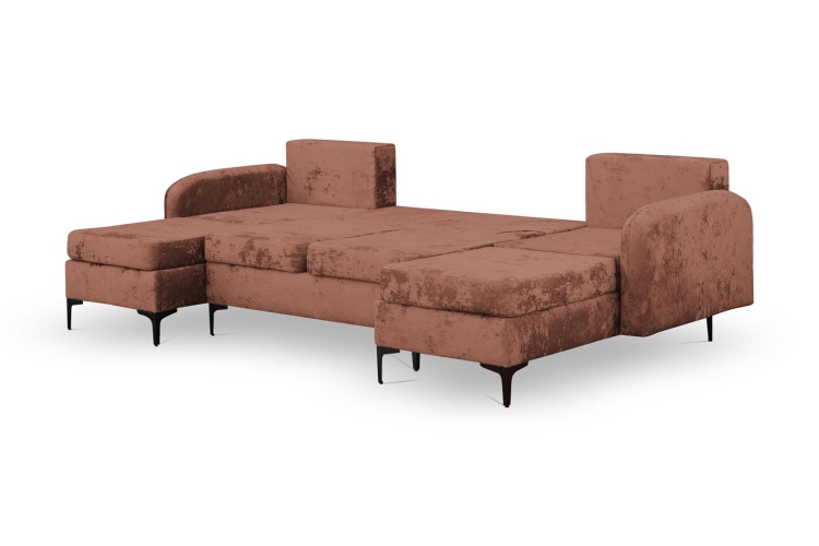 Narożnik U do salonu z wygodnym siedziskiem BELLA RÓŻ