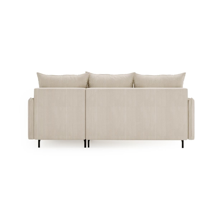 Narożnik sztruksowy z funkcją spania do salonu LEO SZARY