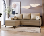Beżowa kanapa narożna na wysokich nóżkach L LEO