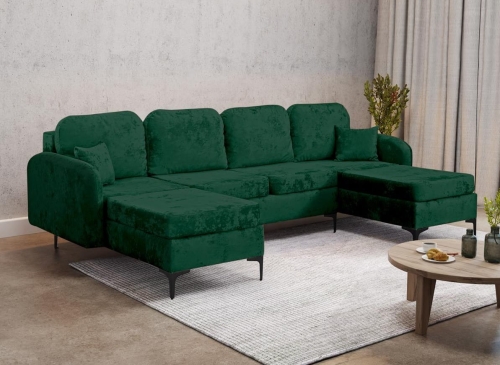 Narożnik U do dużego salonu z funkcją spania BELLA