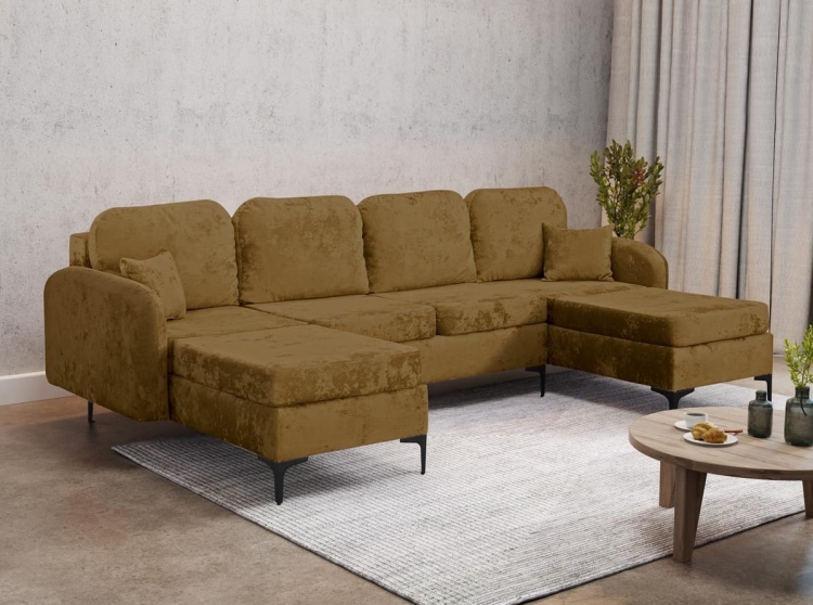 Duży narożnik U z funkcją spania do dużego salonu BELLA