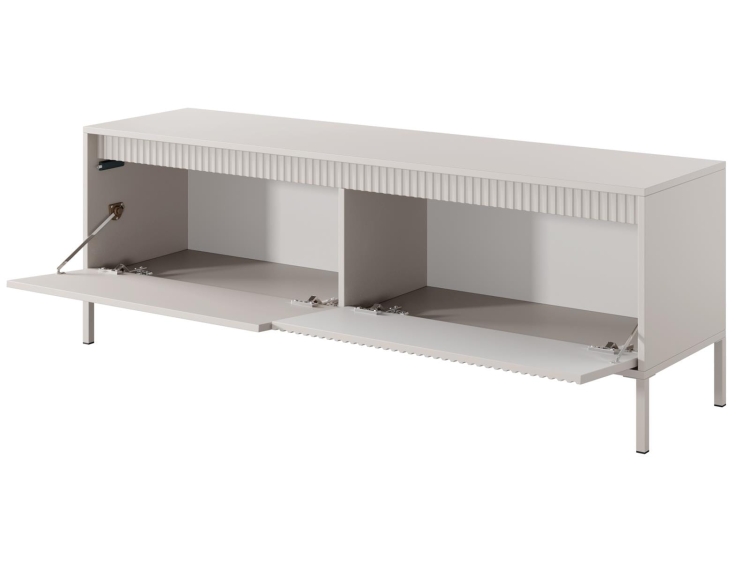 Mały stolik RTV ryflowany do mieszkania GAVINS BEŻ