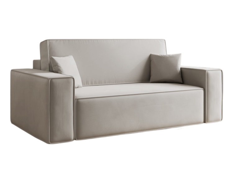 Beżowa sofa do małego pokoju rozkładana CARLS