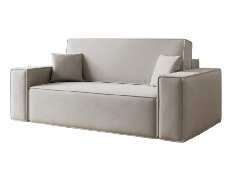 Beżowa sofa do małego pokoju rozkładana CARLS