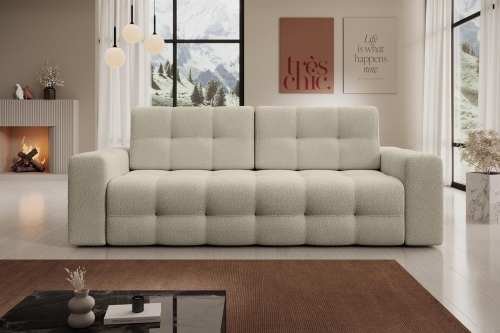 Modna kanapa bubble z funkcją spania LUI BEŻ