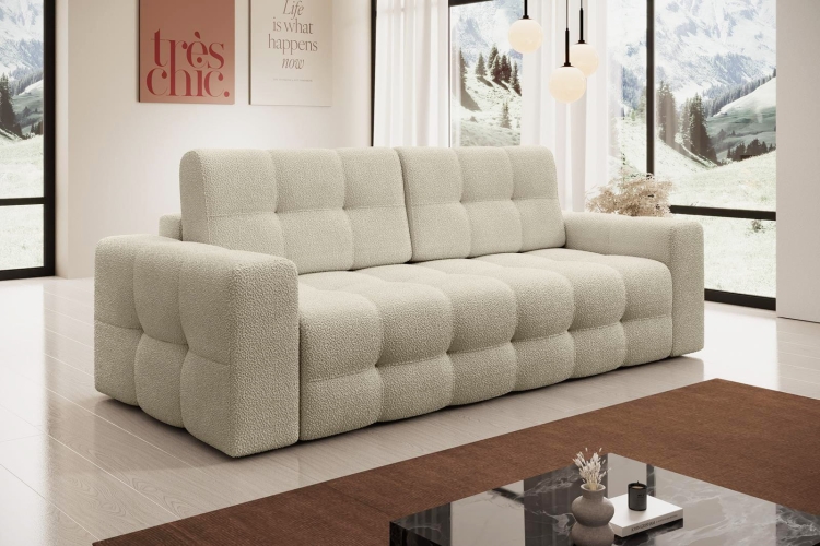 Modna kanapa bubble z funkcją spania LUI BEŻ