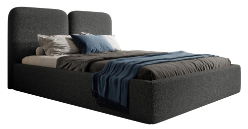 Modne grafitowe łóżko młodzieżowe LUIS 140x200