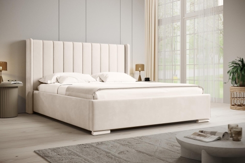 Nowoczesne łóżko kremowe do sypialni PALMS KREM