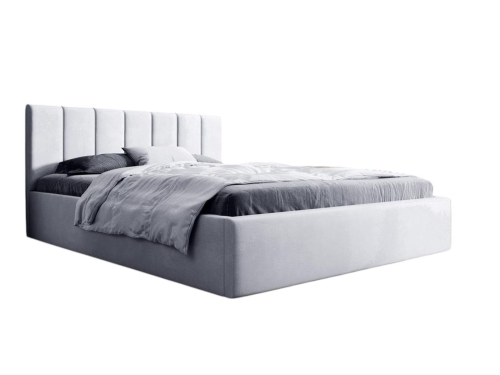 Szare łóżko do sypialni tapicerowane SUZ 160x200
