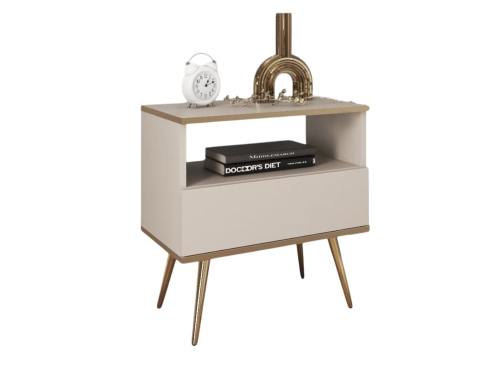 Beżowa szafka nocna elegancka POLO ZŁOTE