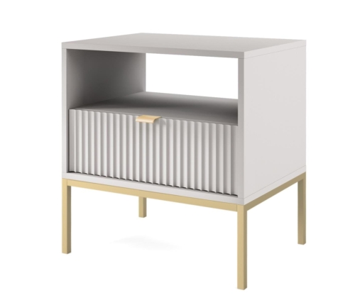 Nowoczesna szafka nocna z szufladą NANCY SZARY ZŁOTY