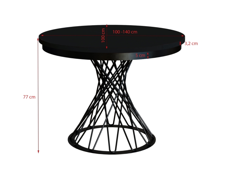 Okrągły stół z ażurową podstawą do jadalni LUKS DĄB CRAFT