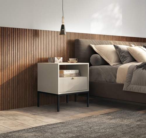 Szafka nocna kaszmirowa NANCY ZŁOTE NOGI