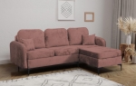 Różowy narożnik L do salonu wygodny BELLA