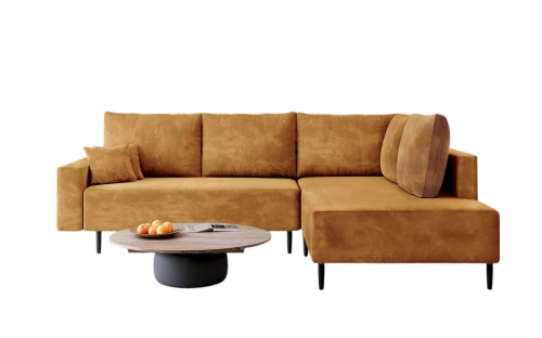 Miodowy narożnik na wysokich nogach metalowych BLAIR