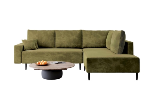 Narożnik oliwkowy z funkcją spania elegancki BLAIR