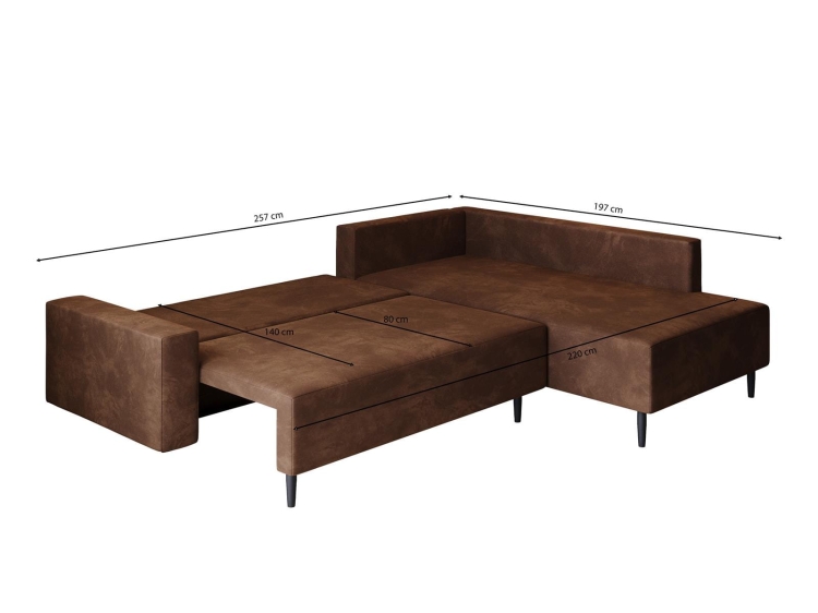 Narożnik oliwkowy z funkcją spania elegancki BLAIR