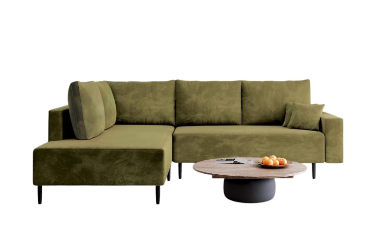 Narożnik oliwkowy z funkcją spania elegancki BLAIR