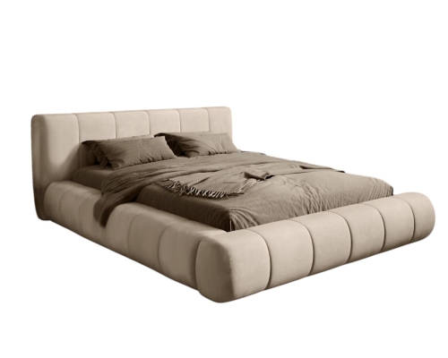Designerskie łóżko do sypialni modne PALO BEŻ