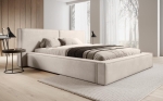 Beżowe łóżko do nowoczesnej sypialni HEVE 