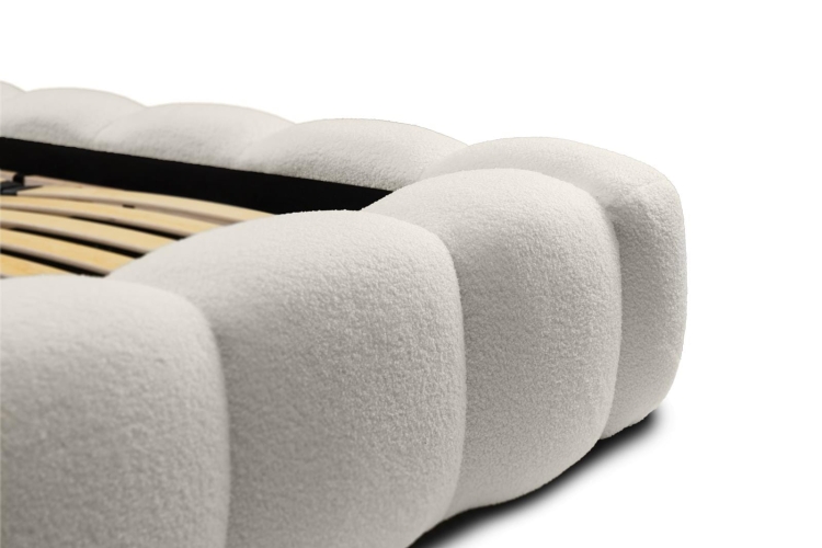 Nowoczesne białe łóżko BUBBLE III zaokrąglone