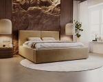 Beżowe eleganckie łóżko sypialniane 140x200 POLS