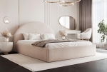 Łóżko glamour beżowe do nowoczesnej sypialni PAPHO 