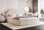 Minimalistyczne łóżko boucle beżowe PAPHO