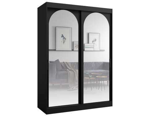 Designerska szafa z lustrem czarna 150 cm INOVS