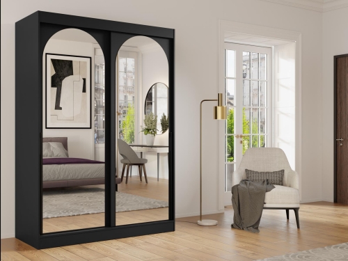 Designerska szafa z lustrem czarna 150 cm INOVS