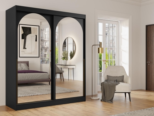 Czarna szafa przesuwna do przedpokoju 180 INOVS